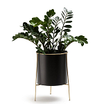 Кашпо из металла и латуни Elegance Elevated Planters черное варинант исполнения - 3 | Loft Concept в Саратове