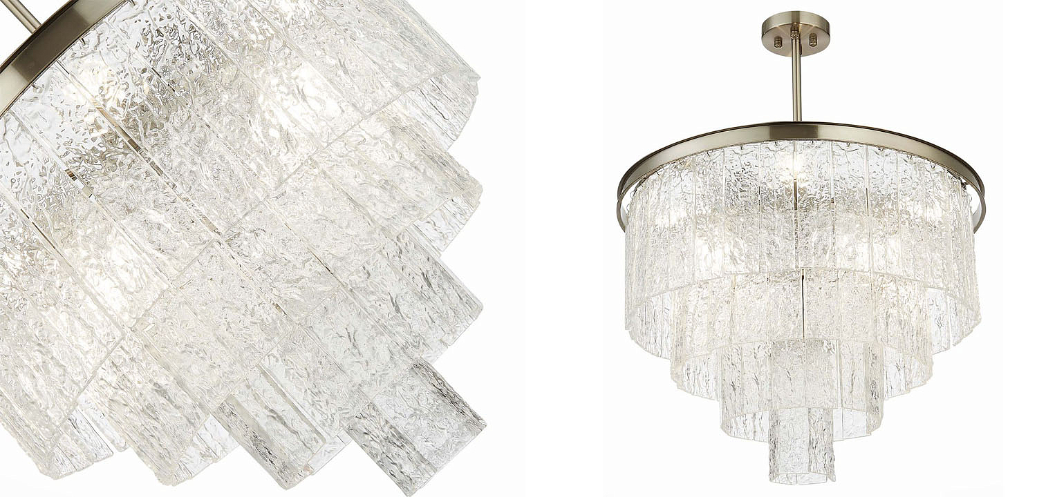 Люстра Renea Textured Glass Chandelier Nickel D60 Люстра Renea Textured Glass Chandelier Nickel D60 - Loft-Concept в Саратове