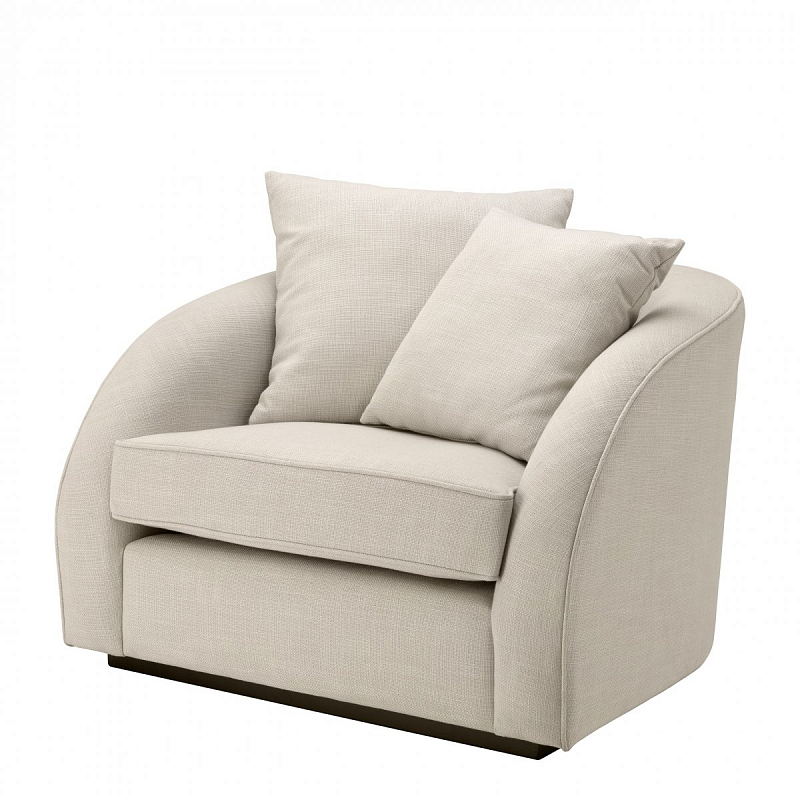 Кресло Eichholtz Chair Les Palmiers Natural Молочный Черный в Саратове | Loft Concept 