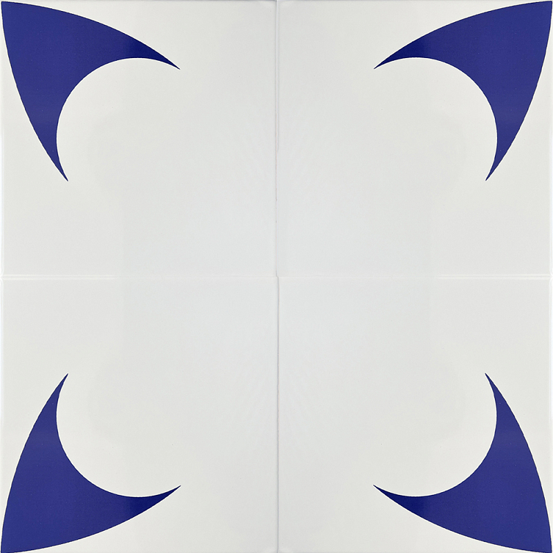 Дизайнерская плитка с узором Комета 2 Белый Синий в Саратове | Loft Concept 