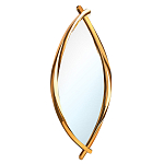 Зеркало овальное в деревянной золотистой раме Oval Gold Lines варинант исполнения - 1 | Loft Concept в Саратове
