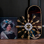 Часы настенные золотые из металла с декором в виде стрел Current Time варинант исполнения - 3 | Loft Concept в Саратове