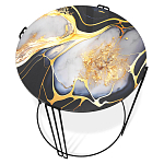 Стол журнальный круглый со столешницей из стекла Gold and Black Marble варинант исполнения - 2 | Loft Concept в Саратове