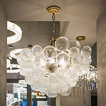 Люстра подвесная с рифлёными стеклянными шарами в форме воздушного облака Berries Chandelier варинант исполнения - 4 | Loft Concept в Саратове