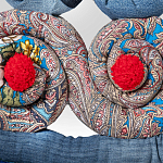 Кукла из одежды и павлопосадских платков Rusalka Blue Jeans варинант исполнения - 3 | Loft Concept в Саратове