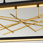 Люстра прямоугольная черного цвета с декором в виде ветвей в золотой отделке Hinkley варинант исполнения - 6 | Loft Concept в Саратове