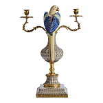 Подсвечникв образе попугая из фарфора с бронзовыми элементами Eden Garden варинант исполнения - 3 | Loft Concept в Саратове