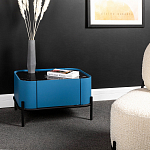 Тумба прикроватная чёрно-голубая с  ящиком Blue Cabinet варинант исполнения - 5 | Loft Concept в Саратове