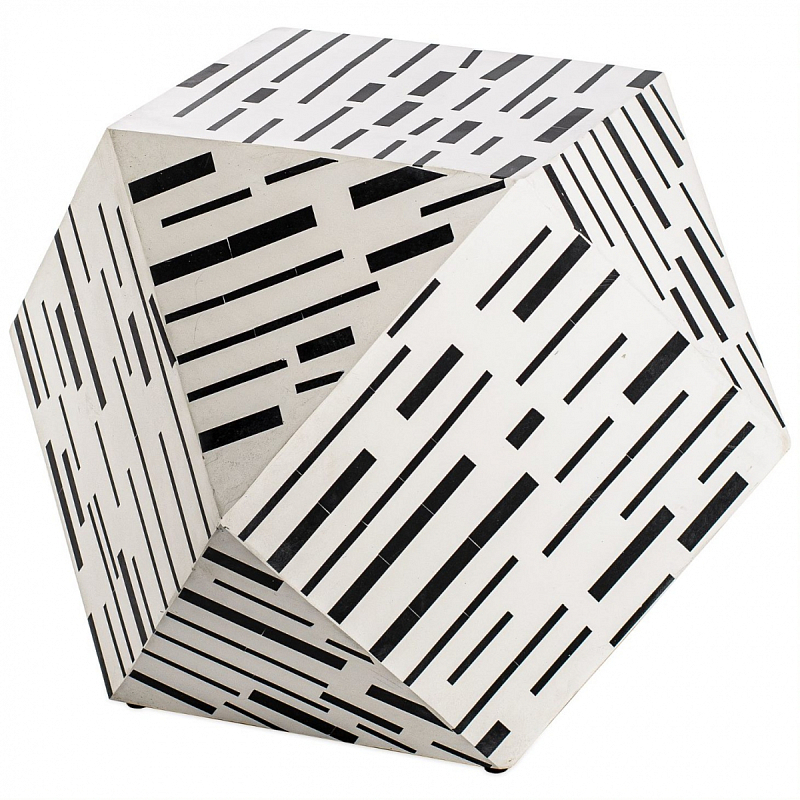 Табурет Black&white Indian Bone Inlay stool Черно-белый в Саратове | Loft Concept 