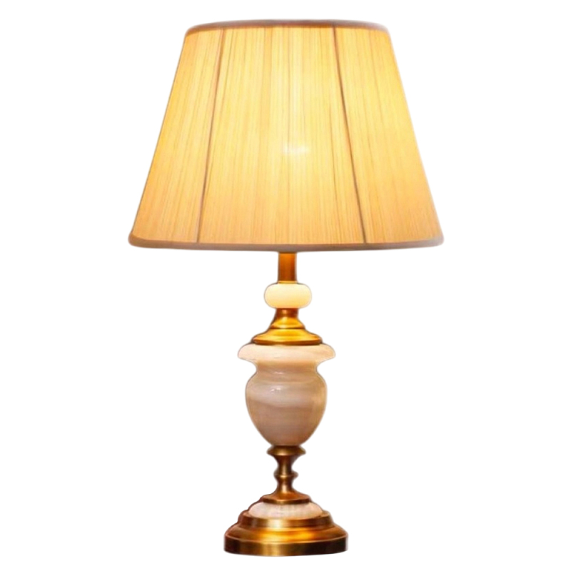 Настольная лампа керамическая с тканевым абажуром Millennium Бронза Белый в Саратове | Loft Concept 