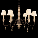 Люстра на металлическом основании с 6-ю белыми тканевыми абажурами Terrain варинант исполнения - 6 | Loft Concept в Саратове