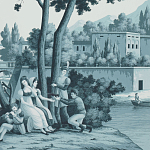 Обои ручная роспись Views of Italy Mare Verde варинант исполнения - 1 | Loft Concept в Саратове