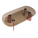 Обеденный стол со стеклянной столешницей и розовыми ножками с тканевой обивкой Wrigley варинант исполнения - 1 | Loft Concept в Саратове