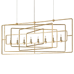 Люстра золотая из пересекающихся прямоугольных элементов Thin Intersecting Rectangles варинант исполнения - 2 | Loft Concept в Саратове