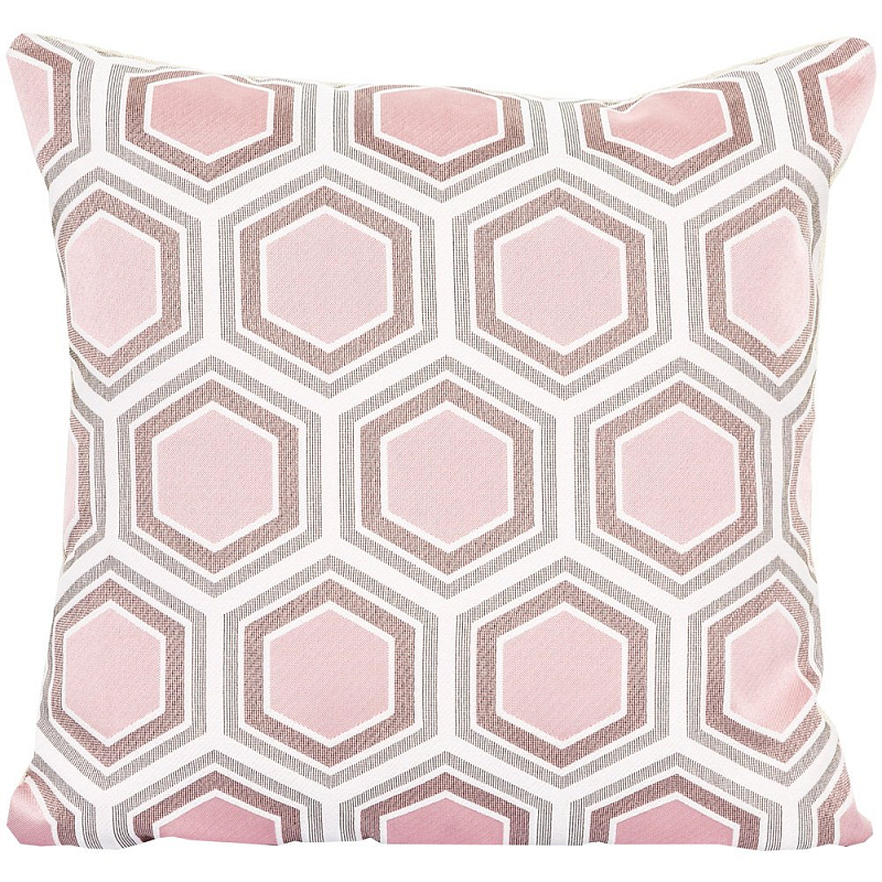 Подушка Hexagon Pink Geometry Белый Розовый пастельный в Саратове | Loft Concept 