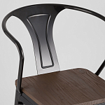 Черный глянцевый стул с сиденьем из натурального дерева TOLIX варинант исполнения - 6 | Loft Concept в Саратове