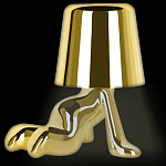 Настольная лампа фигурная цвета золото с гладким абажуром Высота 17 см Sophia варинант исполнения - 3 | Loft Concept в Саратове