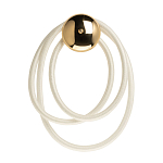 Бра с круглым золотистым основанием и белыми изогнутыми световыми линиями Luke Lampco Tracer Lamp варинант исполнения - 1 | Loft Concept в Саратове