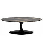 Стол журнальный овальный с столешницей из искусственного мрамора Alonso Gloss варинант исполнения - 1 | Loft Concept в Саратове