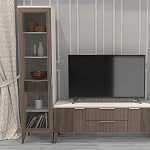 Витрина левая 1-дверная с ящиком и 5-ю белыми полками Harper Line варинант исполнения - 1 | Loft Concept в Саратове