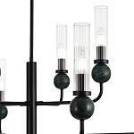 Люстра с 8-ю плафонами в форме стеклянных трубок и мраморных декоративных элементов Montreal варинант исполнения - 5 | Loft Concept в Саратове