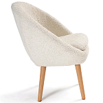 Кресло на деревянных ножках с обивкой из ткани букле Aldo Boucle Armchair варинант исполнения - 3 | Loft Concept в Саратове