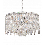 Люстра круглая с хрустальными подвесками на серебряном каркасе Roul Crystal Light варинант исполнения - 5 | Loft Concept в Саратове