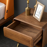 Прикроватная деревянная тумба с ящиком и нишей для хранения Moon Walnut Furniture варинант исполнения - 2 | Loft Concept в Саратове