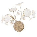 Бра с белыми лепестками из керамики и прозрачными хрустальными цветками Wintery flovers варинант исполнения - 1 | Loft Concept в Саратове