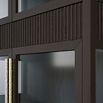 Витрина Primo со стеклянными фасадами и 2 ящиками Темный орех варинант исполнения - 4 | Loft Concept в Саратове