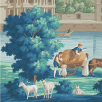 Обои ручная роспись Monuments of Paris Jacquemart on scenic paper варинант исполнения - 2 | Loft Concept в Саратове