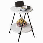 Стол приставной с 2-мя круглыми белыми столешницами ESSEL SIDE TABLE WHITE варинант исполнения - 1 | Loft Concept в Саратове