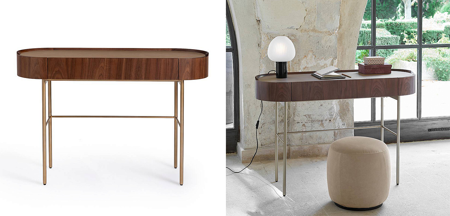 Стол-консоль Walnut and Leather Стол-консоль Walnut and Leather - Loft-Concept в Саратове