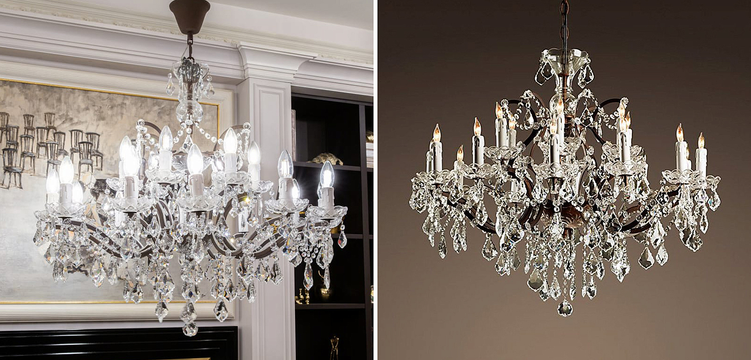 Люстра 19th c. Rococo IRON & CLEAR CRYSTAL Brown Chandelier 18 Люстра 19th c. Rococo IRON & CLEAR CRYSTAL Brown Chandelier 18 - Loft-Concept в Саратове