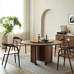 Стол обеденный круглый с двойной столешницей Walnut Wood Table варинант исполнения - 2 | Loft Concept в Саратове