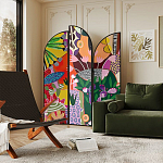 Ширма цветочный принт Colored Partition варинант исполнения - 3 | Loft Concept в Саратове