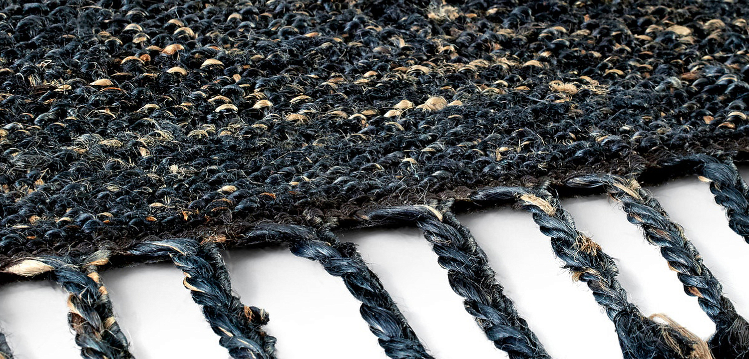 Ковер с бахромой Carpet blue 100% джут Ковер с бахромой Carpet blue 100% джут - Loft-Concept в Саратове