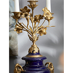 Подсвечник из темно-синего фарфора с бронзовыми элементами и цветами Eden Garden варинант исполнения - 5 | Loft Concept в Саратове