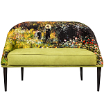 Диван двухместный из натурального бука с цветочным принтом Impressionism in Art варинант исполнения - 1 | Loft Concept в Саратове