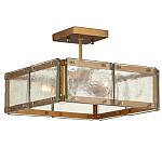 Потолочный светильник квадратный из толстого литого стекла Cast Glass варинант исполнения - 1 | Loft Concept в Саратове