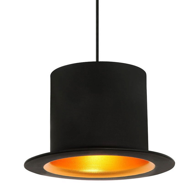 Подвесной светильник Pendant Lamp Banker Bowler Hat I Черный Золотой Подвесной светильник Pendant Lamp Banker Bowler Hat I Черный Золотой в Саратове | Loft Concept