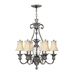 Люстра с 7-ю кремовыми текстильными абажурами Hinkley варинант исполнения - 2 | Loft Concept в Саратове