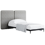 Кровать с большим мягким изголовьем Unity Grey Bed варинант исполнения - 8 | Loft Concept в Саратове