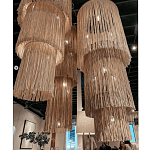 Люстра круглая трехъярусная из бахромы Milk Gradient Braided Fringe варинант исполнения - 5 | Loft Concept в Саратове