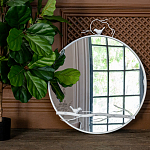 Зеркало настенное в раме белого цвета с декором птица на ветке Mirror Portal варинант исполнения - 2 | Loft Concept в Саратове