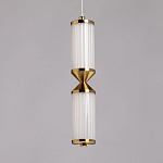 Подвесной светильник с двумя белыми рифлеными цилиндрическими плафонами Golden Swirl варинант исполнения - 4 | Loft Concept в Саратове