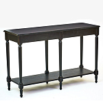 Консоль черная из массива березы с полкой и двумя ящиками Vintage варинант исполнения - 3 | Loft Concept в Саратове