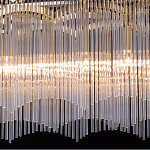 Люстра прямоугольная на цепях с прозрачными трубками и волнистым краем Nembus варинант исполнения - 6 | Loft Concept в Саратове