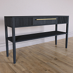 Дизайнерская Консоль с полкой и ящиком Primo Черный дуб варинант исполнения - 2 | Loft Concept в Саратове