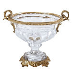 Чаша из прозрачного стекла с бронзовой подставкой и ручками Eden Garden варинант исполнения - 1 | Loft Concept в Саратове